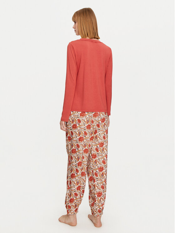 Selmark Selmark Pijama Flores P6973 Portocaliu Regular Fit