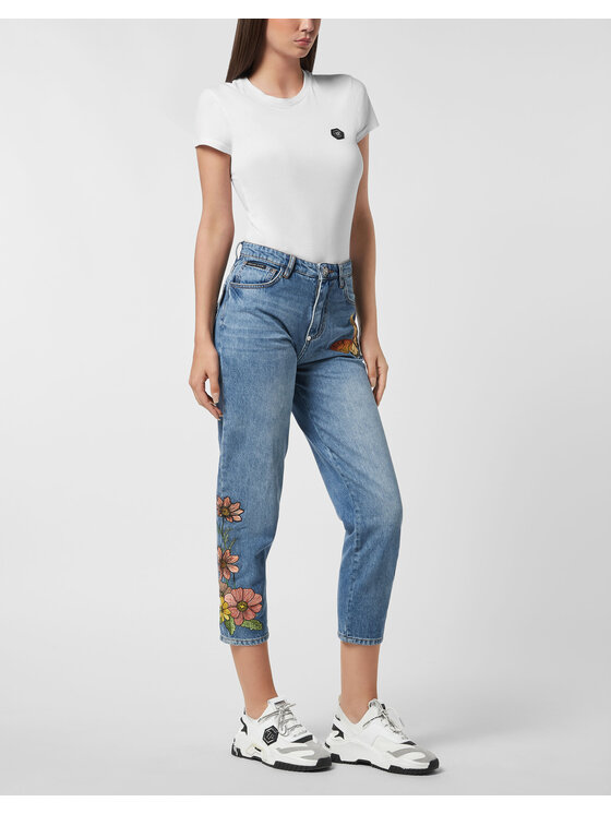PHILIPP PLEIN PHILIPP PLEIN Džínsy 26279 Modrá Mom Fit