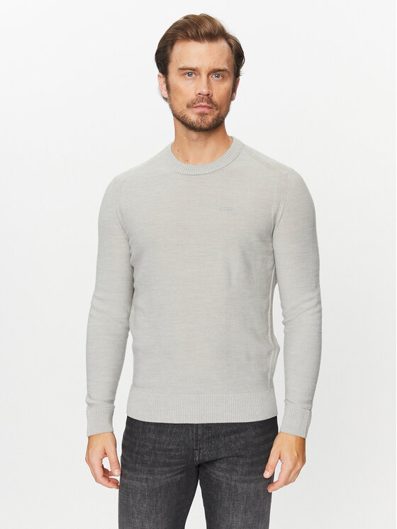 BOSS Boss Пуловер Avac_C 50501762 Сив Regular Fit