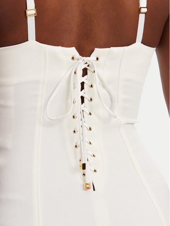 Elisabetta Franchi Elisabetta Franchi Kokteilinė suknelė AB74852E2 360 Balta Regular Fit