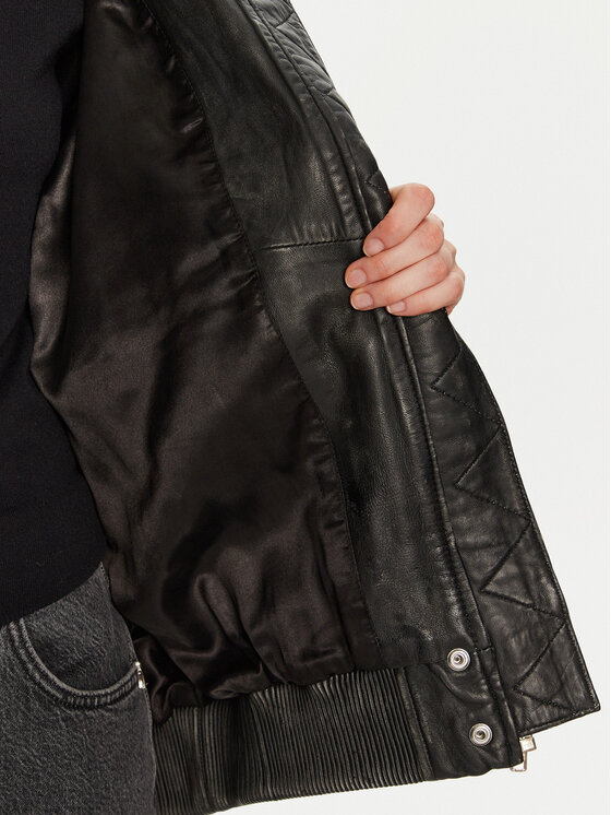 Gestuz Gestuz Nahkjope Almana 10909667 Must Oversize