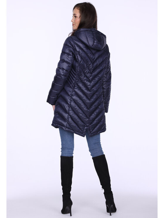 Perso Perso Prechodný kabát pikowana przejściowa Tmavomodrá Slim Fit