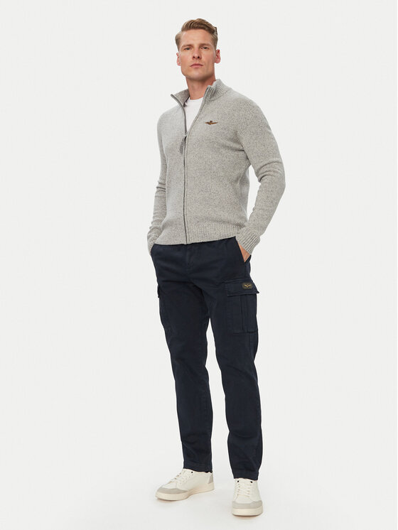 Aeronautica Militare Aeronautica Militare Strickjacke 262MA1646UL00924 Grau Regular Fit