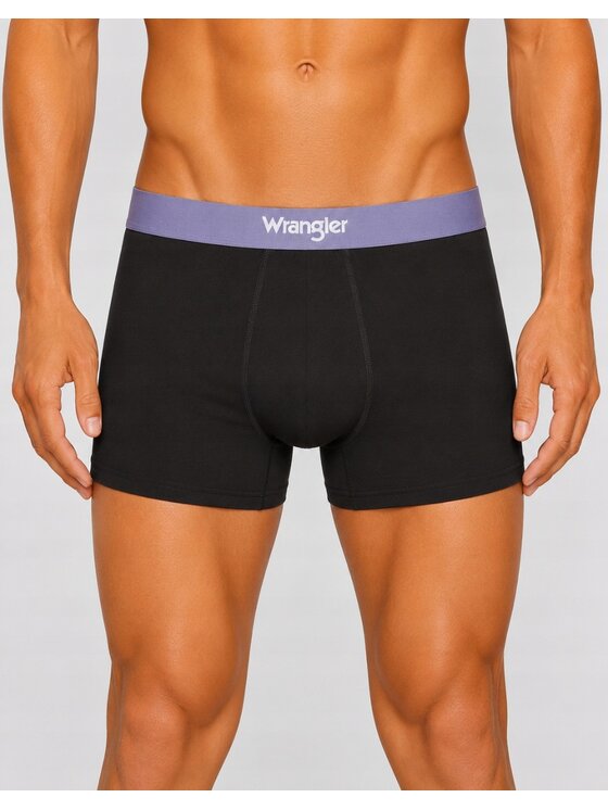 Wrangler Wrangler Bokserki Baldwin 3 Pack Cotton Elastane Trunks Czarny