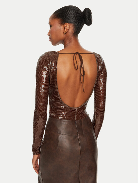 BARDOT BARDOT Bodi Brenna 59567TB Rjava Slim Fit