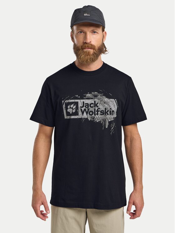 Jack Wolfskin Jack Wolfskin T-shirt Brand T A64116 Blu scuro Regular Fit