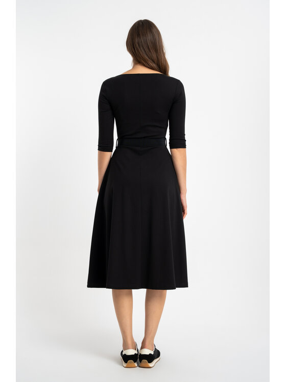 CLICK CLICK Sukienka dzianinowa 60-6040 Czarny Regular Fit