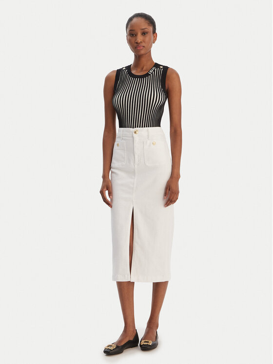 Liu Jo Liu Jo Džínsová sukňa UA6259 D0275 Biela Regular Fit