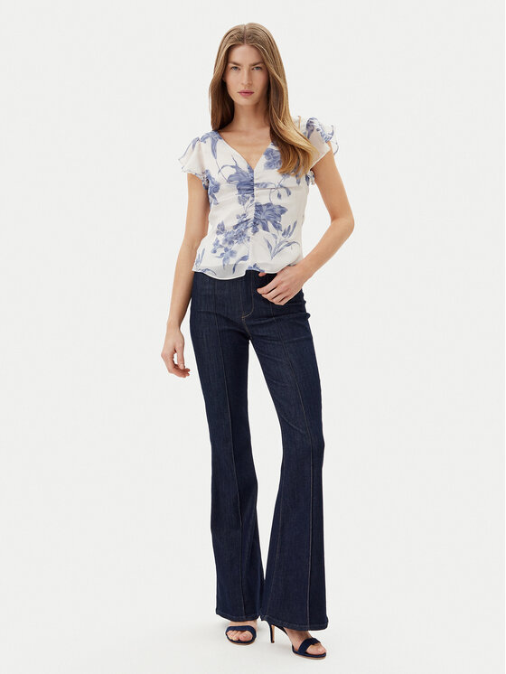 Guess Guess Bluse W5GH86 WCWF2 Weiß Classic Fit