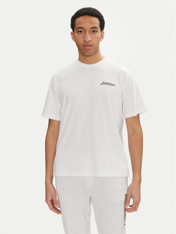 Jack & Jones Jack & Jones Set tricou și pantaloni de trening  Beau 12277849 Alb Relaxed Fit