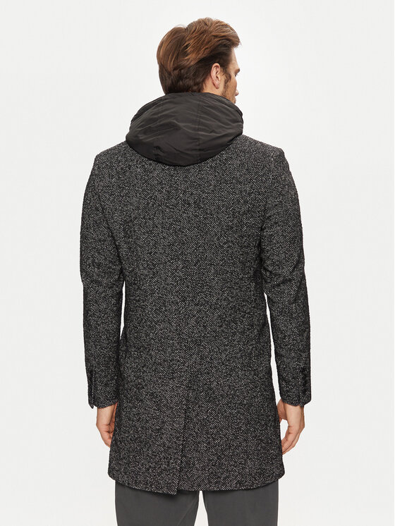 KARL LAGERFELD KARL LAGERFELD Płaszcz wełniany 455712 544727 Czarny Regular Fit