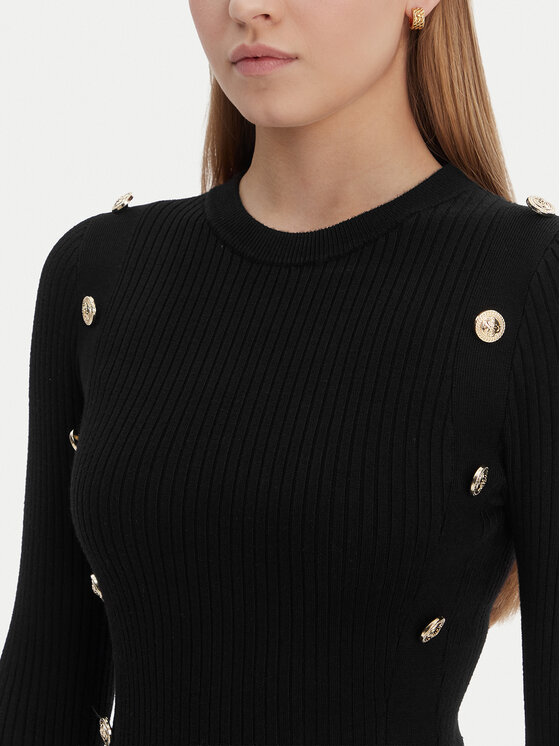 Guess Guess Trikotāžas kleita W6RK06 Z2YJ2 Melns Regular Fit