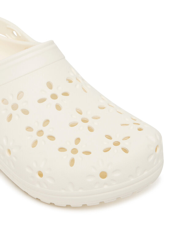 Crocs Crocs Şlapi Classic Floral Cut-Out Clog 210927 Écru