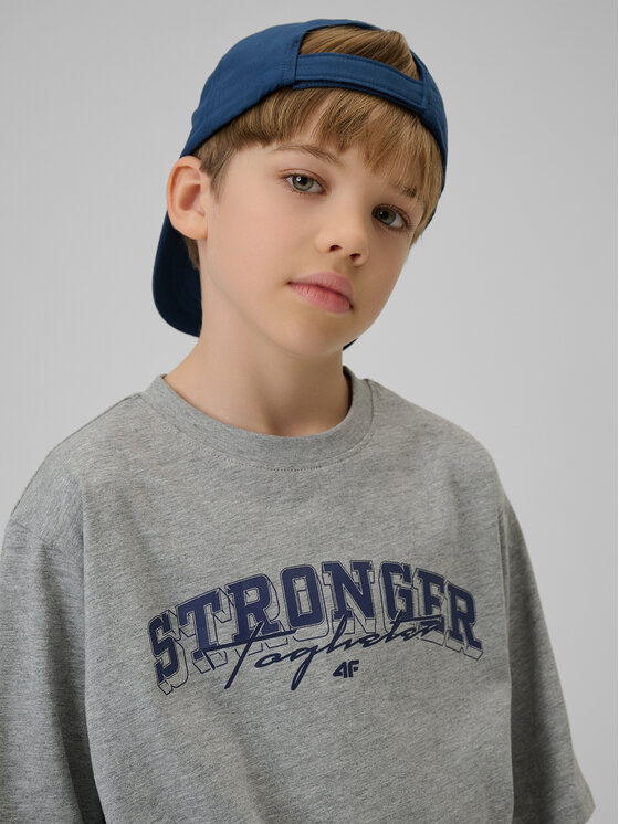 4F 4F T-Shirt CAMPUS VIBES Szary jasny Loose Fit