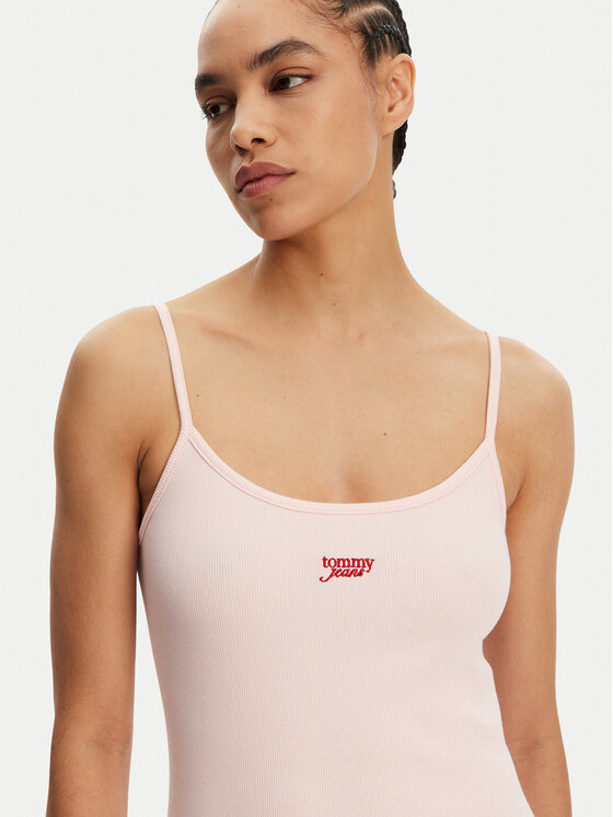 Tommy Jeans Tommy Jeans Vasarinė suknelė Script DW0DW20330 Rožinė Slim Fit