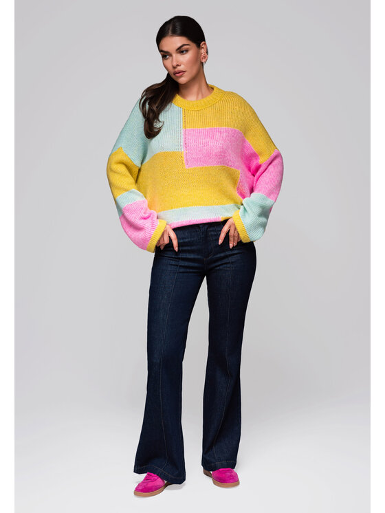Ombre Ombre Sweter LW-SWSW-0108 Kolorowy Oversize