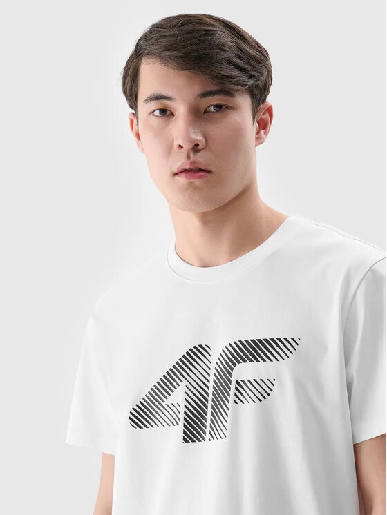 4F 4F T-Shirt 4FWMM00TTSHM2257-10S Biały Regular Fit