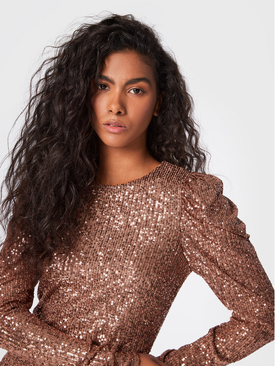 Silvian Heach Silvian Heach Kokteilikleit Vestit CVA22264VE Pruun Slim Fit