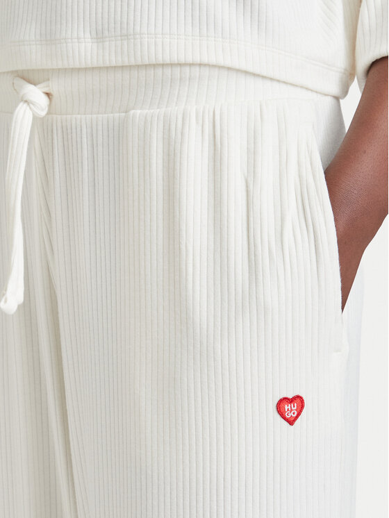 HUGO HUGO Pizsama nadrág Heart 50566660 Krém Relaxed Fit