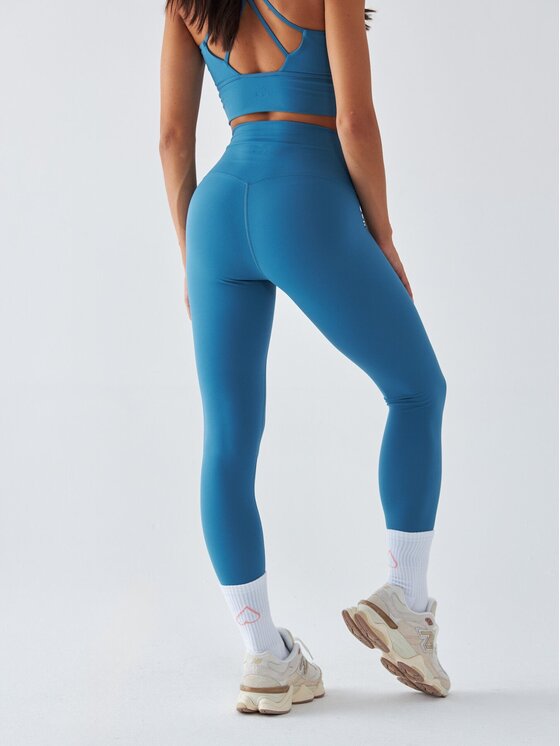 BeShaped BeShaped Legginsy Sportowe - Morning Dew Niebieski Shaping Fit