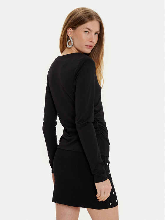 Sisley Sisley Blúzka 5Y0XLQ080 Čierna Slim Fit