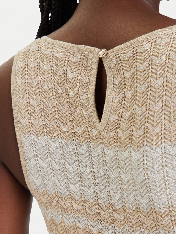 Guess Guess Trikotāžas kleita W6GKAT Z0936 Bēšs Regular Fit