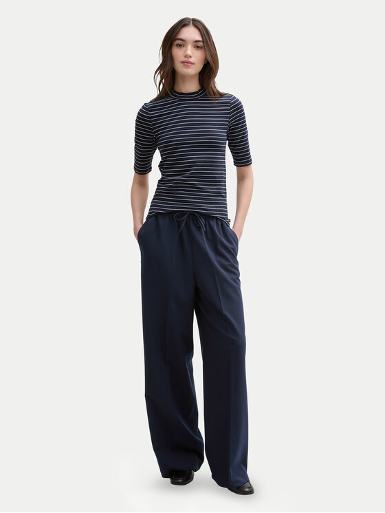 Tom Tailor Denim Tom Tailor Denim Spodnie materiałowe 1045693 Granatowy Regular Fit