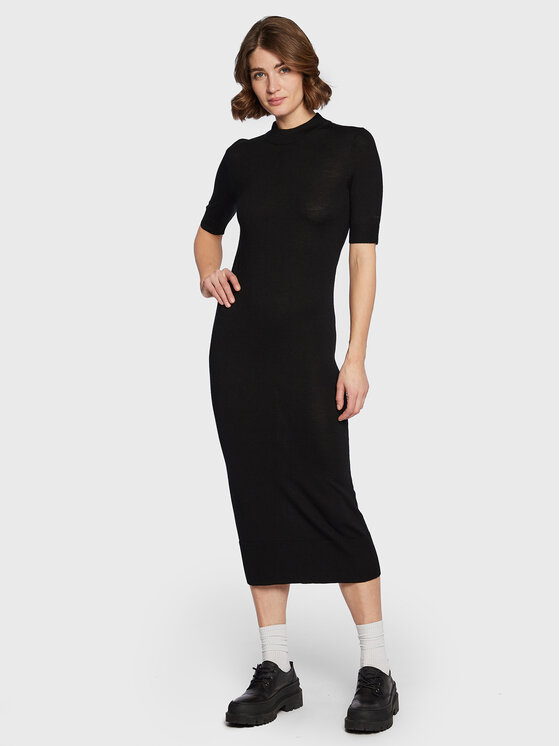 Calvin Klein Úpletové šaty Extra Fine K20K205035 Čierna Slim Fit