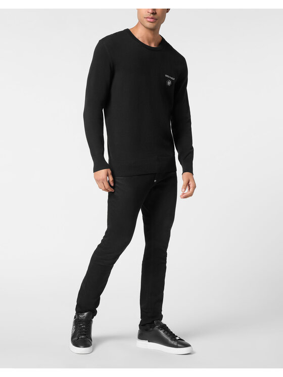 PHILIPP PLEIN PHILIPP PLEIN Sweter 26019 Czarny Regular Fit