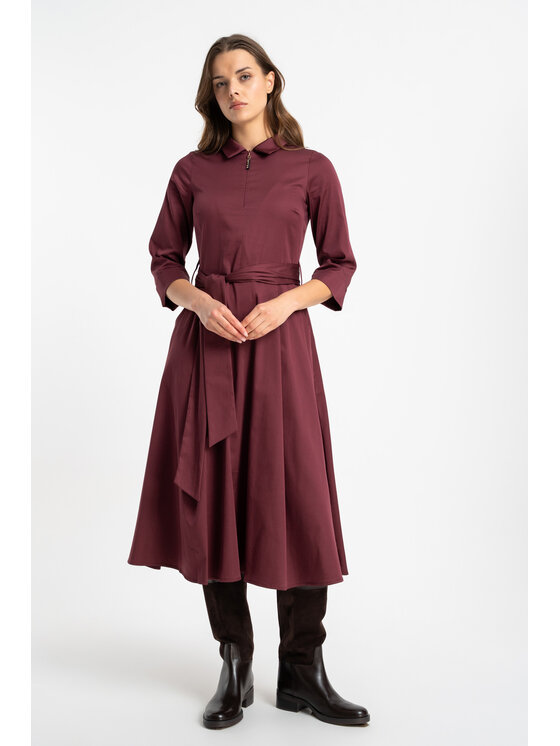 CLICK CLICK Sukienka codzienna 60-6039 Bordowy Regular Fit