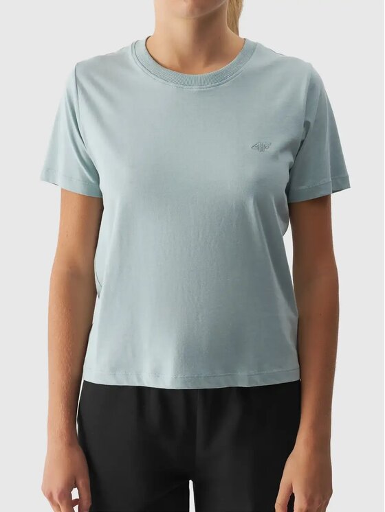 4F 4F T-Shirt 4FAW24TTSHF1650-47S Zielony Regular Fit
