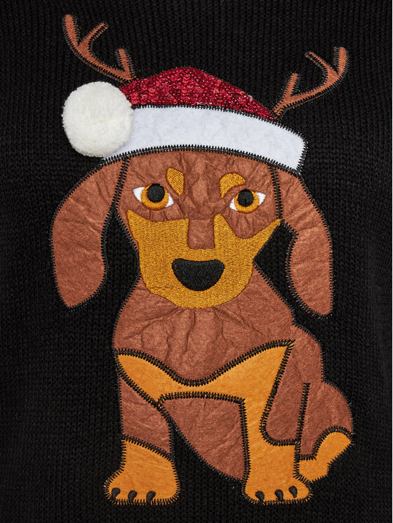 Brave Soul Brave Soul Pullover LKX-230XMASDOG Schwarz Regular Fit