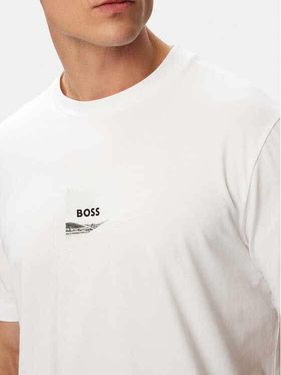 BOSS BOSS T-Shirt TS_Network Photo 50564740 Biały Regular Fit