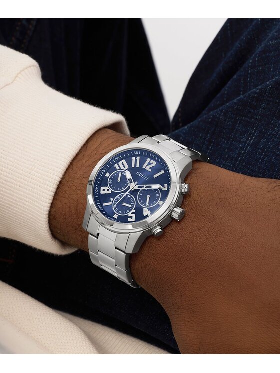 Guess Guess Zegarek GW1006G1 Srebrny