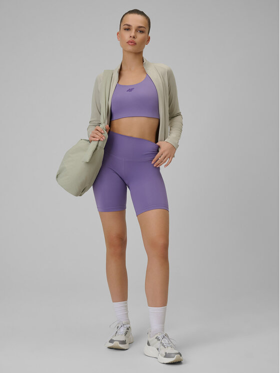 4F 4F Legginsy MULTI ACTIVE Fioletowy Slim Fit