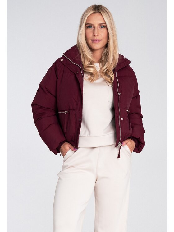 FIGL FIGL Kurtka puchowa M1227 Bordowy Regular Fit