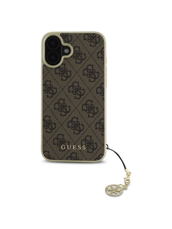 Guess Guess Etui na telefon iPhone 16 Brązowy