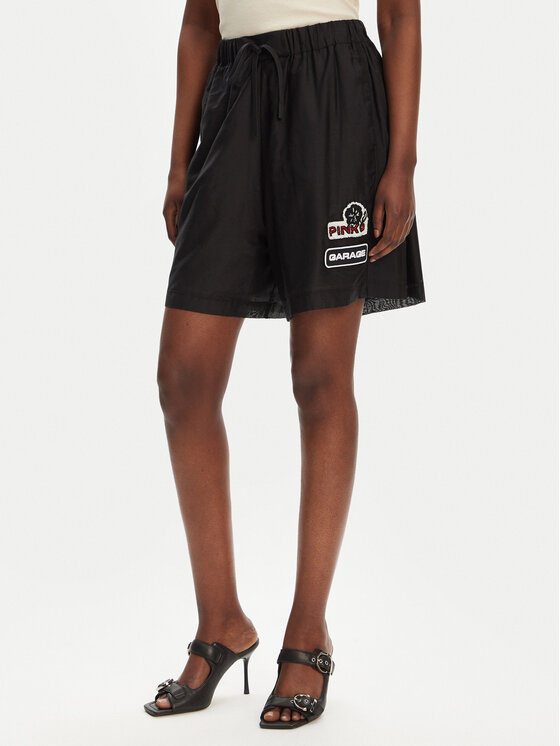 PINKO PINKO Pantalon scurți din material Lewis 105243 A2M7 Negru Regular Fit