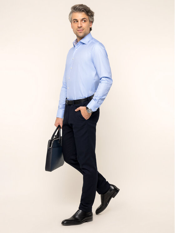 Camicia Mcr-Mr. Crown PEB46593 Blu Slim Fit