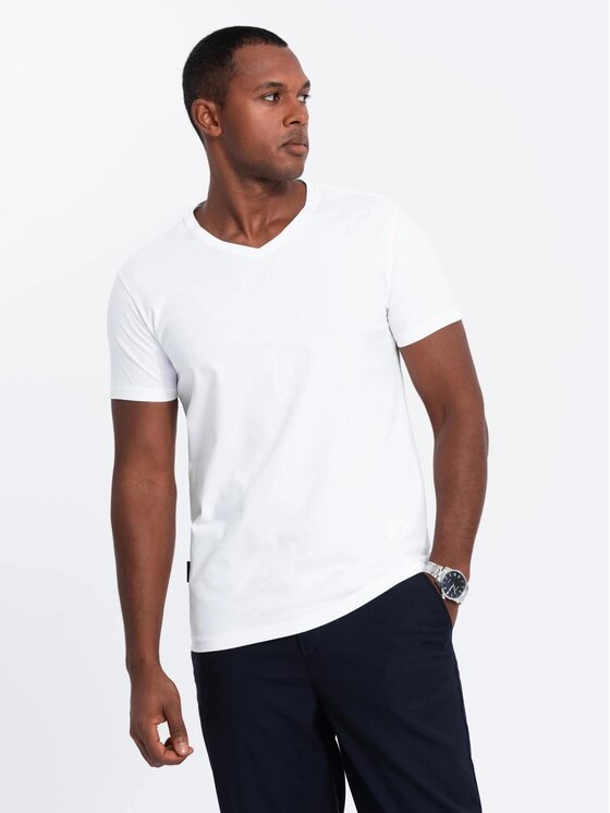 Ombre Ombre Komplet 3 t-shirtów OM-TSBS-0233 Zielony Regular Fit