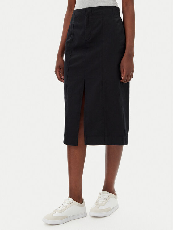Calvin Klein Jeans Calvin Klein Jeans Midi sukně J20J225327 Černá Regular Fit