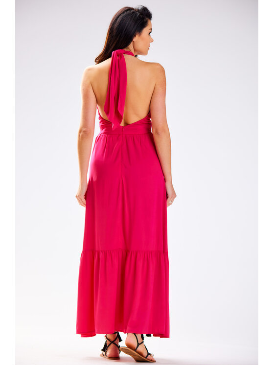 Awama Awama Sukienka letnia A583 Fioletowy Basic Fit