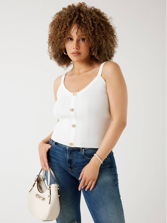 Guess Guess Top 176223 Biały Classic Fit