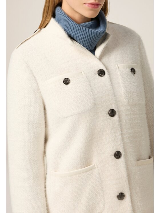 Oltre Oltre Cappotto 0066R000461N011 Bianco Baggy Fit