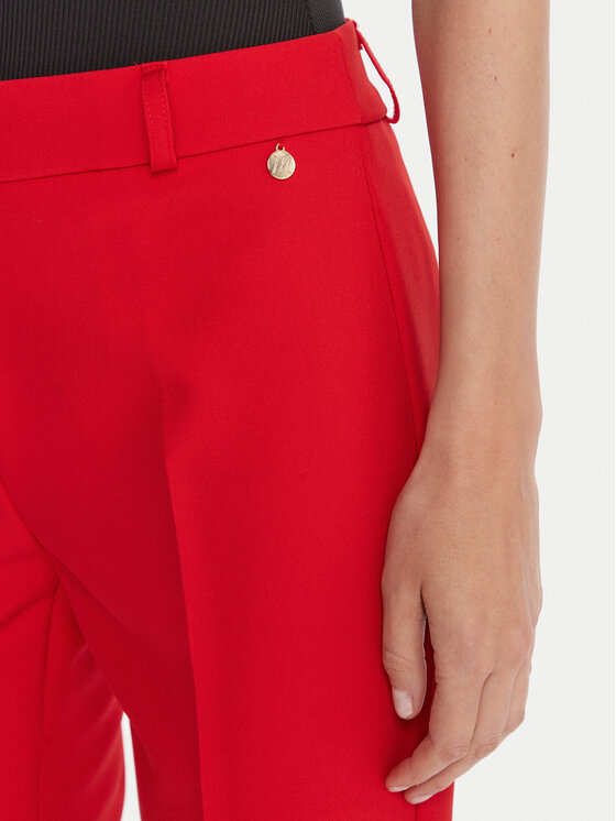 Maryley Maryley Medžiaginės kelnės 25IB52Z/M17/43MA Raudona Regular Fit