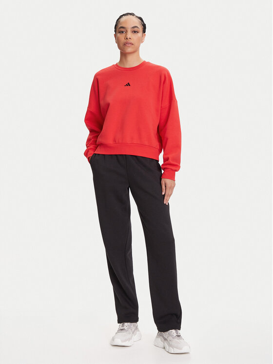 adidas adidas Sweatshirt Essentials Small Logo Feelcozy JI6061 Rot Loose Fit