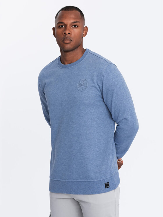 Ombre Ombre Mikina OM-SSNZ-0163 Modrá Regular Fit
