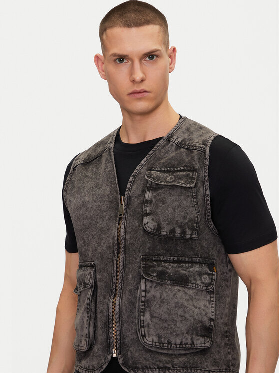 Alpha Industries Alpha Industries Kamizelka Canvas Acid Vest 156140 Czarny Regular Fit