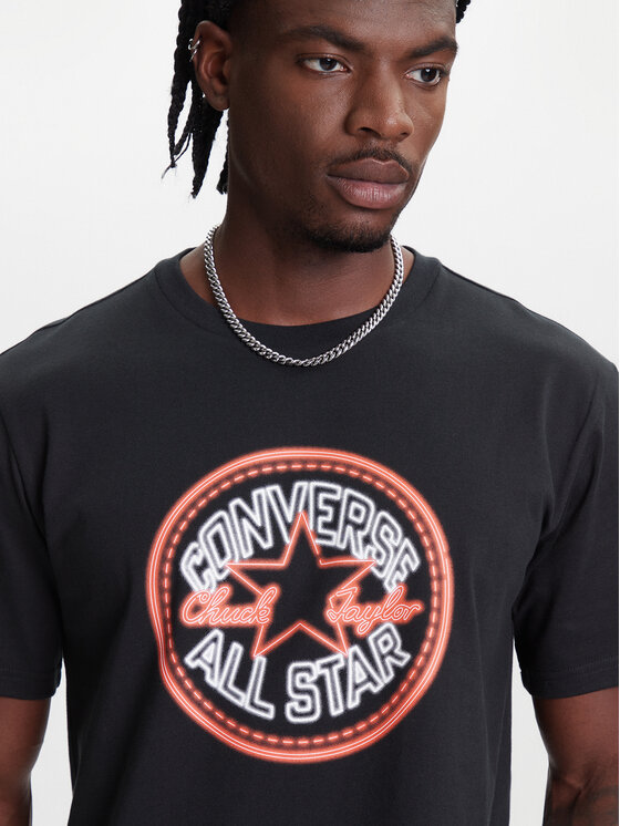 Converse Converse Tricou Neon Sign All Star Patch 10027722-A01 Negru Regular Fit