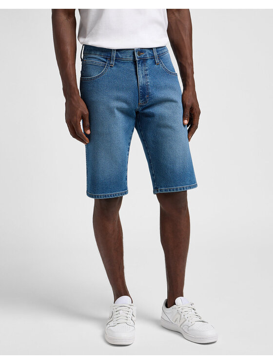 Wrangler Wrangler Szorty materiałowe RUSTLER SHORT Niebieski Straight Fit